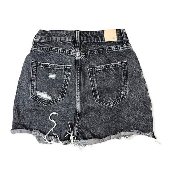 ZARA black washed distressed shorts 2 - Picture 2 of 3